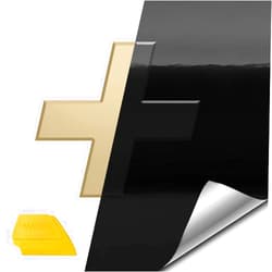 VViViD XPO Gloss Black Chevy Bowtie Logo Wrap Kit (6 rolls (11.8 Inch x 4 Inch) + Squeegee)
