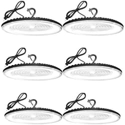 YANYCN 6 Pack 500W UFO Led High Bay Light Fixture,120V,5000K Daylight Commercial Shop Bay Lighting,75000LM,[2200W MH/HPS Equiv.] US Plug Area Lighting for Warehouse/Barn/Gym/Factory/Workshop/Garage