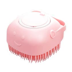 Molain Dog Cat Bath Brush Comb Silicone Rubber Dog Grooming Brush Silicone Puppy Massage Brush Hair Fur Grooming Cleaning Brush Soft Shampoo Dispenser (pink)