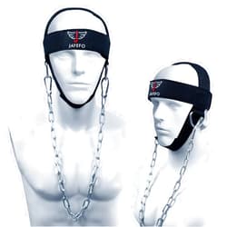 Jayefo Sports Neck Training Exerciser Harness Traps Muscle Builder Head Harness Home Gym for Strength Fitness Powerlifting Workout Boxing MMA Strong Neck Steel Chain Exerciser Strengthener