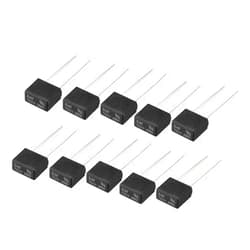 uxcell 10Pcs DIP Mounted Miniature Square Slow Blow Micro Fuse T6.3A 6.3A 250V Black