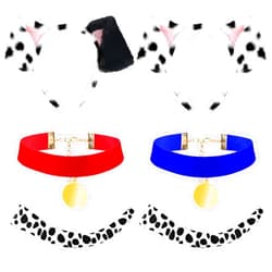 Matiniy Dalmatian Costume Set Include Dog Ear Headband Velvet Choker Tail for Party Dress Up