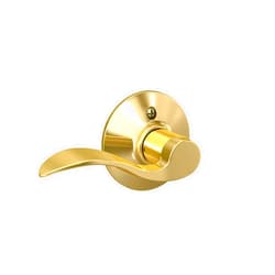 Schlage F170 ACC 605 LH Left Handed Accent Door Lever, One Sided Non-Turning Dummy Door Handle, Bright Brass