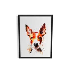 HomeArtPrint Basenji Dog Art Print Poster, Watercolor Splash Wall Art Painting Puppy Pop Art For Bedroom Living Room Bathroom Puppies Decor 72 (Basenji, 11 x 14 inches, Unframed)