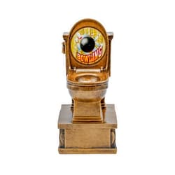 Decade Awards Gold Toilet Bowl Action Pedestal Trophy - 7 Inch Tall - 1st 2nd Place, Bowling, Chili Cook Off, Cornhole, Disc Golf, Golf, Last Place, March Madness, FFL, Poker - Customize Now