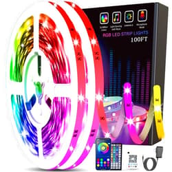 Tenmiro Led Lights for Bedroom 100ft (2 Rolls of 50ft) Music Sync Color Changing Strip Lights with Remote and App Control RGB Strip, for Room Home Party Decoration