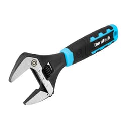 DURATECH 8-Inch Adjustable Wrench, Wide Jaw Opening Plumbing Wrench, CR-V Steel, SAE and Metric Scale Marked, Ergonomic Grip