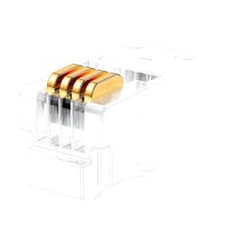 Uvital 100 Pack RJ9 4P4C 4P2C Plug, Standard Telephone Handset Modular Plugs Male Connectors Transparent Color Jack Crimp End Crimper