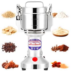 Moongiantgo Grain Mill Grinder Electric 300g Commercial Spice Grinder 1500W Stainless Steel Pulverizer Dry Grinder Grinding Machine (300g Upright, 110V)