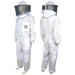 BRUTUL FIGHT Brutul Bee 3 Layer Beekeeping Ultralight Ventilated Suit With Round Veil (WHITE, 2XL)