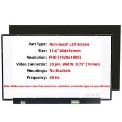 AIVIBRANT 15.6'' Non-Touch 30Pin Replacement Screen Compatible with Dell Inspiron 15, 3510 3511 3515 7501 7560 7570 7572 7580 7590 7591,﻿FHD 1920x1080, IPS, No Bracket, LED LCD Display Panel