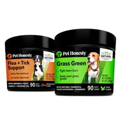 Pet Honesty PetHonesty Flea & Tick Support + Grass Green Bundle - Natural Flea and Tick Soft Chew for Dogs, Pest Defense, Oral Flea Pills for Dog, Itch Relief, Digestive Enzyme for Dogs, Dog Pee Grass Lawn Spot S