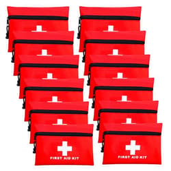 AOUTACC 12pcs Mini First Aid Kit Empty Bag, Travel Empty First Aid Kit Pouch Bag with Zippered for Emergency at Home, Office, Car, Outdoors, Boat, Camping, Hiking(Bag Only)