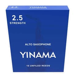 Yinama Alto Saxophone Reeds for Alto Sax Strength 2.5; Box of 10