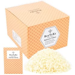 BeyTyKy 10Lb Organic White Beeswax Pellets - Beeswax for Candle Making Triple Filtered Candle Wax for DIY Cream, Lip Balms, Lotions, and Soap Making Supplies, Cosmetic Grade Easy Melt Pure and Natural BeesWax