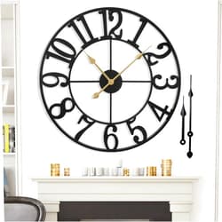 1st owned Large Wall Clock for Living Room Decor - 18 Inch Silent Non-Ticking Wall Clocks Battery Operated, Metal Vintage Retro Decorative Modern Wall Clock for Bedroom, Kitchen, Office, Farmhouse Decor