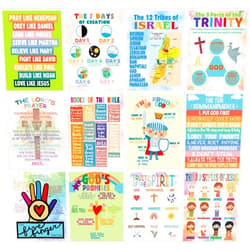 KMLIFE Bible Posters for Classroom, Inspire Faith and Learning with Religious Scripture Wall Poster, Educational Christian Scripture Decorations, Church Sunday School Christian Scripture Decorations
