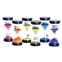 KSM UP Sand Timer 6 Colors Hourglass 1/3/5/10/15/30 Minutes Sandglass Timer Sand Clock for Kids Games Classroom Kitchen Home Office Decoration (Pack of 6)
