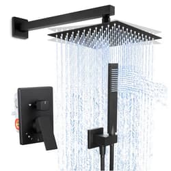 KES Shower Faucet Set, 10 Inches Rain Shower Head with Handheld Spray, Shower System Pressure Balance Wall Mounted (cUPC Certified Shower Valve Included), Matte Black, XB6230F18-BK