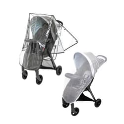 Nuby Eco Baby Stroller Weather Shield and Bug Netting Set - Stroller Rain Cover and Mosquito Net for Babies and Toddlers - Fits Most Strollers and Carriers