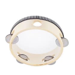 Musfunny Hand Held Tambourine Drum 6 inch Bell Birch Metal Jingles Percussion Gift Musical Educational Drum Instrument for KTV Party Kids Games (6 inch)