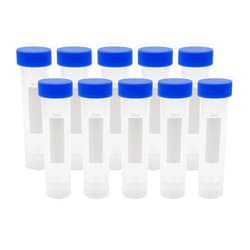 Kesell 50ml Polypropylene Screw Top Self Standing Base Centrifuge Tube with Graduated Marks and Writing area, Pack of 10
