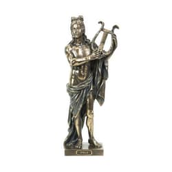 Veronese Design 10 Inch Greek God Apollo Playing Lyre Cold Cast Resin Bronze Finish Statue Home Decor