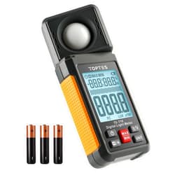 TOPTES TS-710 Light Meter, Lux/Foot Candles Meter with 180º Rotating Sensor, 0.1~200,000 Lux Range, Large Backlit Display, Light Meter for Plants, Car Headlights, Home & Office LEDs (Includes Battery)