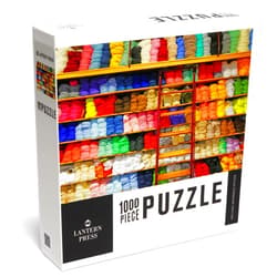 Lantern Press 1000 Piece Jigsaw Puzzle, Shelves Filled with Colorful Rolls of Yarn in a Knitting Store, Photography