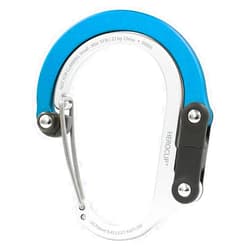 HEROCLIP Carabiner Clip and Hook (Small) for Purse, Stroller, and Backpack Small Blue Steel