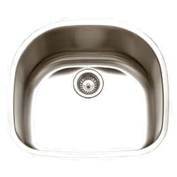 Houzer STS-1400-1 Eston Series Undermount Stainless Steel Single D Bowl Kitchen Sink, 18 Gauge