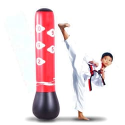 HIWENA Fitness Inflatable Punching Bag Freestanding Power Boxing Bag for Kids and Adults Stress Boxing Target Bag 59 Inches