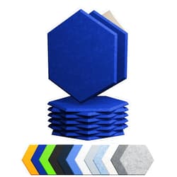 Amantech 12 Pack Acoustic Panels Self Adhesive Sound Proof Foam, High Density Sound Acoustic Panel, 12X10.23X0.4 Inch Hexagon Panels in Home, Office, Reccording Room, Studio,and more(Telecom Blue)