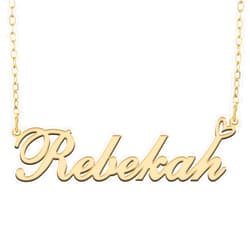 RONKAHSHOW Custom Pendant Name Necklace Customized Personalized 18K Gold with Heart Necklace Best Gift for Women New Year Birthday Mother’s day Christmas wedding Party Gold