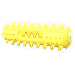 Nikki and Max Dog Toothbrush Chew Toy, 360° Dental Cleaning Stick, 3 Colors, Rubber Material (Yello, Medium)