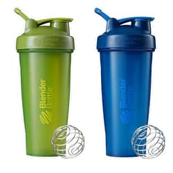 BlenderBottle Classic Shaker Bottle Perfect for Protein Shakes and Pre Workout, 28-Ounce (2 Pack), Moss and Navy