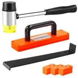 REXBETI Laminate Wood Flooring Installation Kit, LVP Installation Kit, Vinyl Flooring Tools - Tapping Block with Handle, Pull Bar, Double-Faced Mallet and Spacers