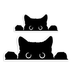 United by Color Peeking Cat Stickers (2 Pc) - Strong Adhesive Waterproof Funny Cats Decals - No Fade, Used for Window, Laptop, Mobile, Water Bottle, Truck & Car