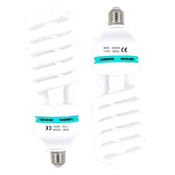 AQIRUI 2 x 85W Light Bulb 5500K CFL Daylight Spiral Softbox Bulb in E27 Socket for Photography Photo Video Studio Lighting