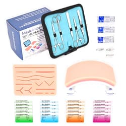 Medclimber Advanced Suture Practice Kit New Generation(32 Pcs) Includes Arch-Shaped and Pre-Cut Wounds Pads, Tool Kit with Variety of Suture Threads for Medical Students Educational Demonstration
