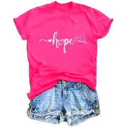 YHHR Breast Cancer Shirts for Women Cancer Awareness Tee Pink Breast Cancer Tshirt Gift for Woman Survivor Cancer Shirts