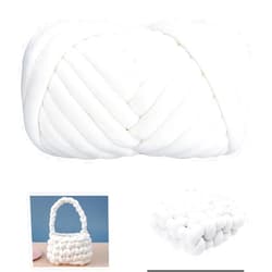 Moon Waves Chunky Cotton Yarn for Arm Knitting Crochet Super Saver Jumbo Giant Bulky Premier Yarn for Making Pets House Blanket (Pure White)
