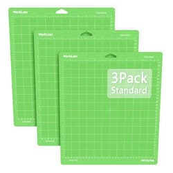 WORKLION 12x12 Cutting Mat for Cricut: (Standard adhesive, 3 Mats) Cricut Explore One/Air/Air 2/Maker Standard Adhesive Sticky Green Quilting Cricket Replacement Cut Mats
