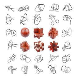 RLYLF 30pcs Brain Teaser Puzzles Game for Adults and Kids Ancient Wooden and Metal Puzzles 3D Educational Toys IQ Logic Train Family Games Party Favor Coffee Time Unlock Interlock Puzzles Box