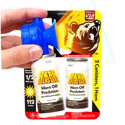IMPRESA [2 Pack] Bear Blaster Bear Horn for Hiking - 1/2 Mile Sound Air Horn for Bears - Made in USA Bear Horn Self Defense - 1.4oz Each Air Horns for Safety for Wild Animals - Airhorns Horn Loud for Bears