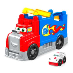 Mega Brands MEGA BLOKS First Builders Toddler Blocks Toy Set, Build & Race Rig with 16 Pieces, Sounds and Storage, Red, Ages 1+ Years