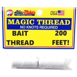 Atlas Mike's Magic Thread White 200 ft 2 Spools, No Knots Required, Tie Bait Sacs Fast, Secure Roe Shrimp Sardine Crayfish Prawn, Holds Bait on Hook Longer, Bait Sac Thread Trout Salmon Steelhead