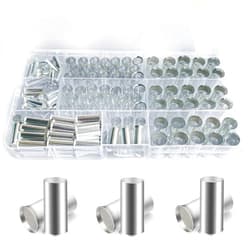 Lkelyonewy Copper Crimp Wire Ferrules Connectors Kit Wiring Ends Terminals AWG (7 5 4 2 1) Gauge Non Insulated Crimp Terminal Connecter Sleeves Assortment for car Audio Amplifier 190Pcs,lkelyonewy