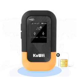 KuWFi 4g Mobile Hotspot, 2G Data 4G Pocket Mobile Wireless Router Portable WiFi Hotspot Supports 10 Devices Work with Indoor and Outdoor Mechanical Style
