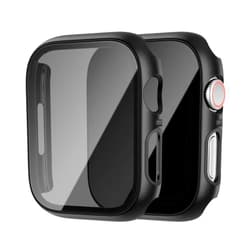Cuteey 2 Pack for Apple Watch SE 2022 Series 6 5 4 Privacy Screen Protector Case 44mm, Uni-SPy Glass Protector Hard PC Cover Bumper for iWatch 6 5 4 44mm Accessories, Black/Black